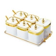 thumbnail image 4 of simhoa Assiettes Divisées pour Fruits Secs Plateau de Rangement pour Noix Multifonction pour Café Maison Blanc 6 Compartiments, 4 of 8