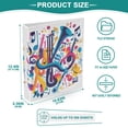 thumbnail image 3 of FORMRS 3 Ring Binder with Pockets 1.5" D-Rings Clip Board 200 Sheets Capacity, Musical Pattern, 3 of 8