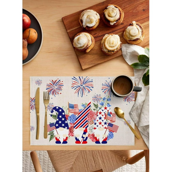 Valentine’s Day Placemats for Dining Tables Set of 4 - Waterproof Red/Pink Love Heart Place Mats Vinyl Non-Slip Table Mats for Valentines Dinner, Wedding Party Table Decor, 12x18 Inch