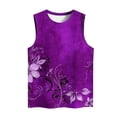 thumbnail image 4 of JTZGDY Cami Tank Tops for Women Loose Fit Casual Floral Printed Summer Sleeveless Workout Tunic Shirts Trendy Cozy Basic Tees Purple S, 4 of 4