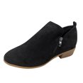 thumbnail image 1 of NECHOLOGY Botas Mujer Zapatos Botines de mujer Botines de moda Otoño Invierno para mujer, tacón bajo, tacón grueso, cremallera lateral, cabeza redonda, Color sólido, cómodo, informal (Black, 7.5), 1 of 7