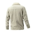 thumbnail image 3 of CHEEREAM Men's Vintage Fleece Sherpa Lined Corduroy Denim Trucker Jackets Lapel Button Down Thickened Winter Coats White XXL, 3 of 3