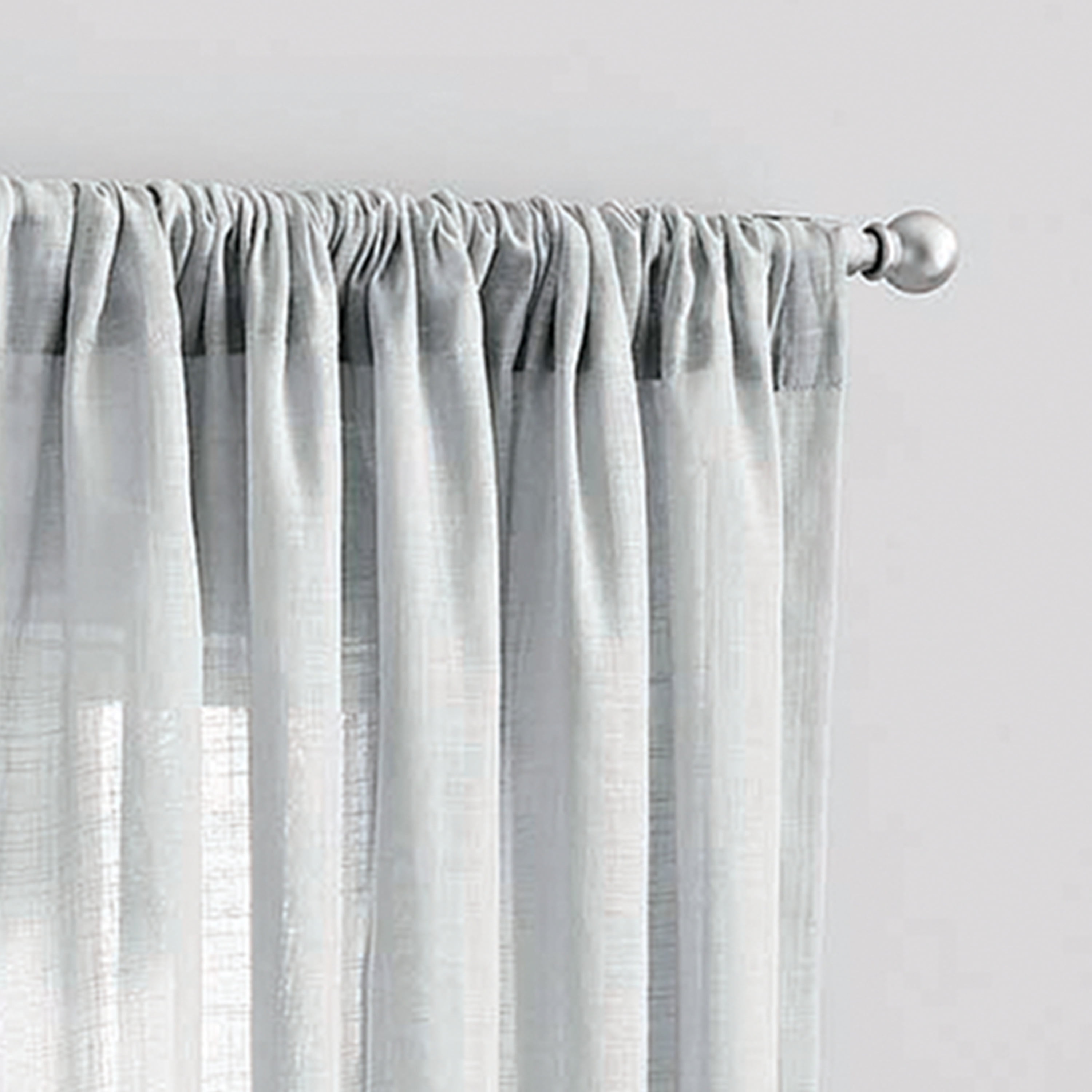 Mainstays 100% Cotton Indoor Sheer Rod Pocket Single Curtain Panel , Silver , 50" W x 84"L