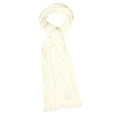 thumbnail image 3 of C.C Unisex Winter Thick Ribbed Knit Stretchy Plain Extra Long Scarf Wrap, Ivory, 3 of 4
