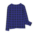 thumbnail image 2 of SonxaHe Toddler Girls Tshirt Long Sleeve Plaid Comfy Shirt Child Loose Autumn Winter Basic Casual Shirt Blue,Sized 2-3, 2 of 5