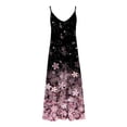 thumbnail image 3 of Womens Plus Size Dress ,Women'S Casual Summer Pocket Sleeveless Lace Print V-Neck Dress Pink, 3 of 6