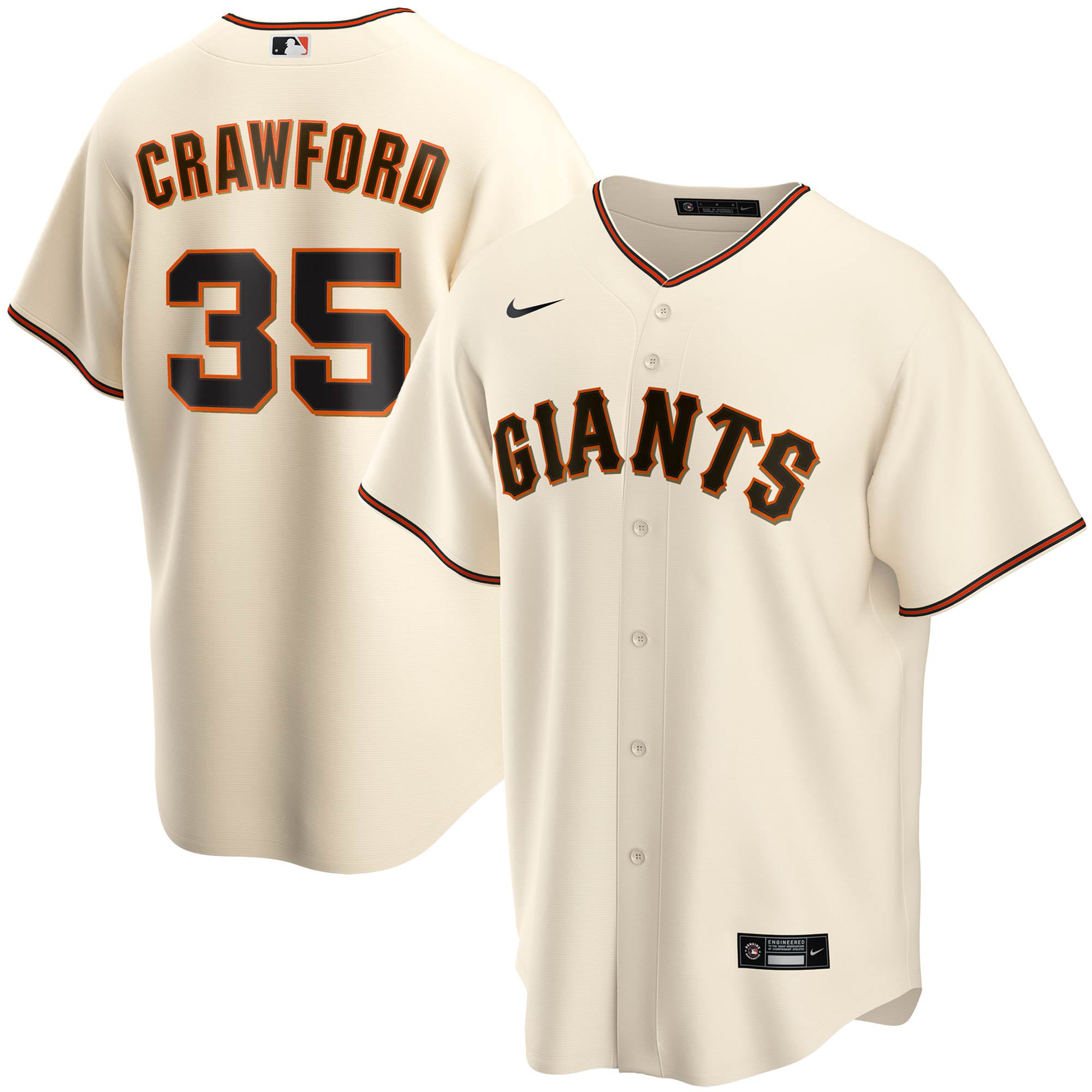 Brandon Crawford San Francisco Giants Nike Home Replica Player Name Jersey - Cream - Walmart.com