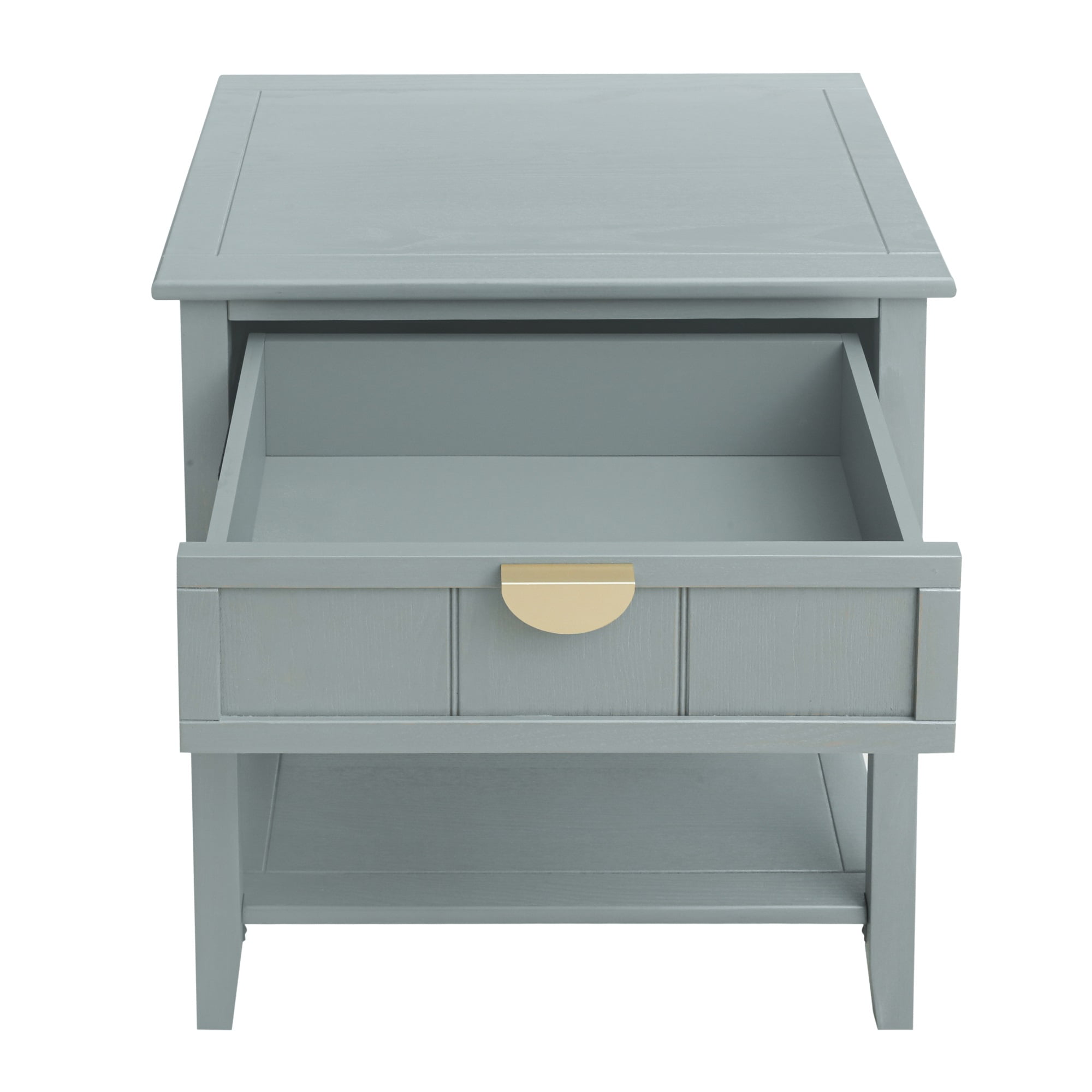 Resenkos Farmhouse Nightstand for Bedroom with 2 Drawers, Metal Handle Storage Bedside End Table, Olive Green Finish