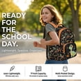 thumbnail image 6 of SEANATIVE Backpacks for Girls Boys Teens School Bookbag Travel Daypack Multi Pockets Elementary Kids Backpack with Padded Adjustable Straps, Cartoon Dinosaur Skeleton Musical Note, 6 of 7