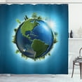 thumbnail image 1 of Ambesonne Earth Shower Curtain, Blue Seas Fresh Continent, 69"Wx70"L, Blue Green Pale Blue, 1 of 3