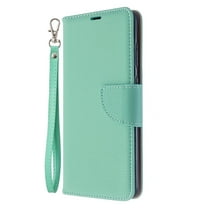 Galaxy S20 5G Wallet Case, Allytech PU Leather Lichee Pattern Lightweight Magnetic Closure Kickstand Detachable Wrist Strap Cards Slots Folio Flip Case Cover for Samsung Galaxy S20 5G, Green