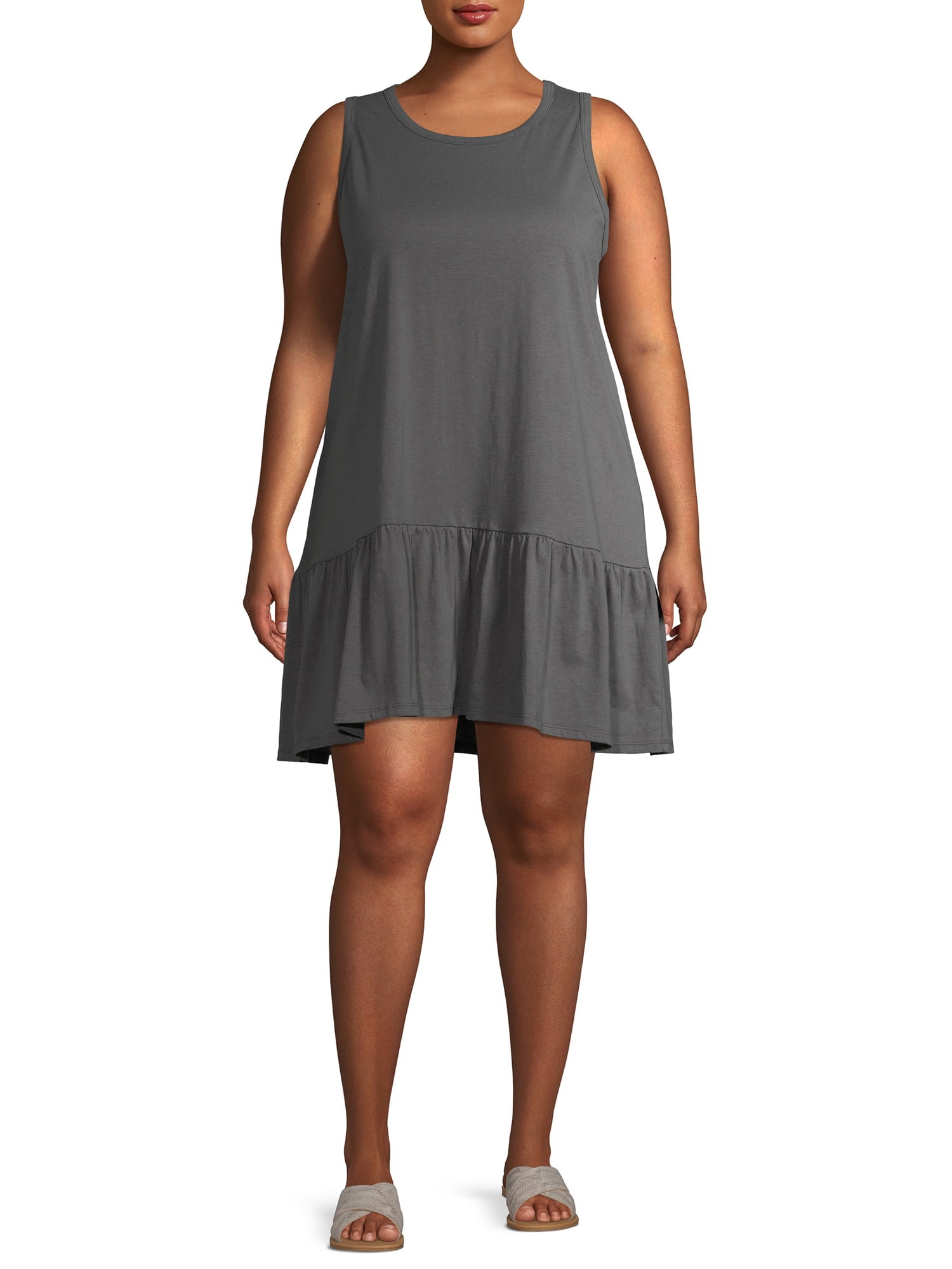 plus size sleeveless swing dress