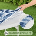 thumbnail image 5 of Blue White Tie Dye Mandala Pattern Round Fitted Tablecloth with Elastic Edge,Dining Table Cover Waterproof,Outdoor Round Tablecloth for Camping,Dining,Indoor and Outdoor, 5 of 7