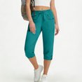 thumbnail image 4 of LIBRCLO Womens Capri Pants Drawstring Elastic Waist Cargo Pants with Pockets Summer Jogger Outdoor Sports Comfortable Trousers, 4 of 8