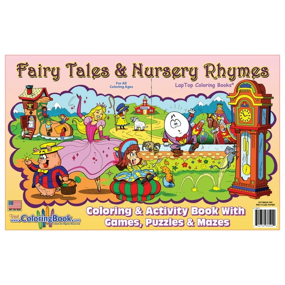 Fairy Tales & Nursery Rhymes LapTop Coloring Book (17"x11")