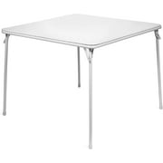 XL Series Square Folding Card Table (38") - Easy-to-Use Collapsible Legs for Portability and Storage - Vinyl Upholstery for Convenient Cleaning - Steel Construction, Wheelchair Accessible (White)