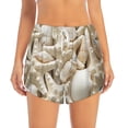 thumbnail image 2 of Picia Starfish and Sea Shells Pattern Women's 2 in 1 Athletic Running Shorts High Waisted Workout Casual Gym Sweat Shorts with Comfy Liner Zipper Pockets-Medium, 2 of 9