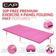 thumbnail image 4 of CAP Barbell All Purpose Folding Exercise Training & Gymnastics Balance Mat 10' x 4' x 3" Thick, Pink, 4 of 8