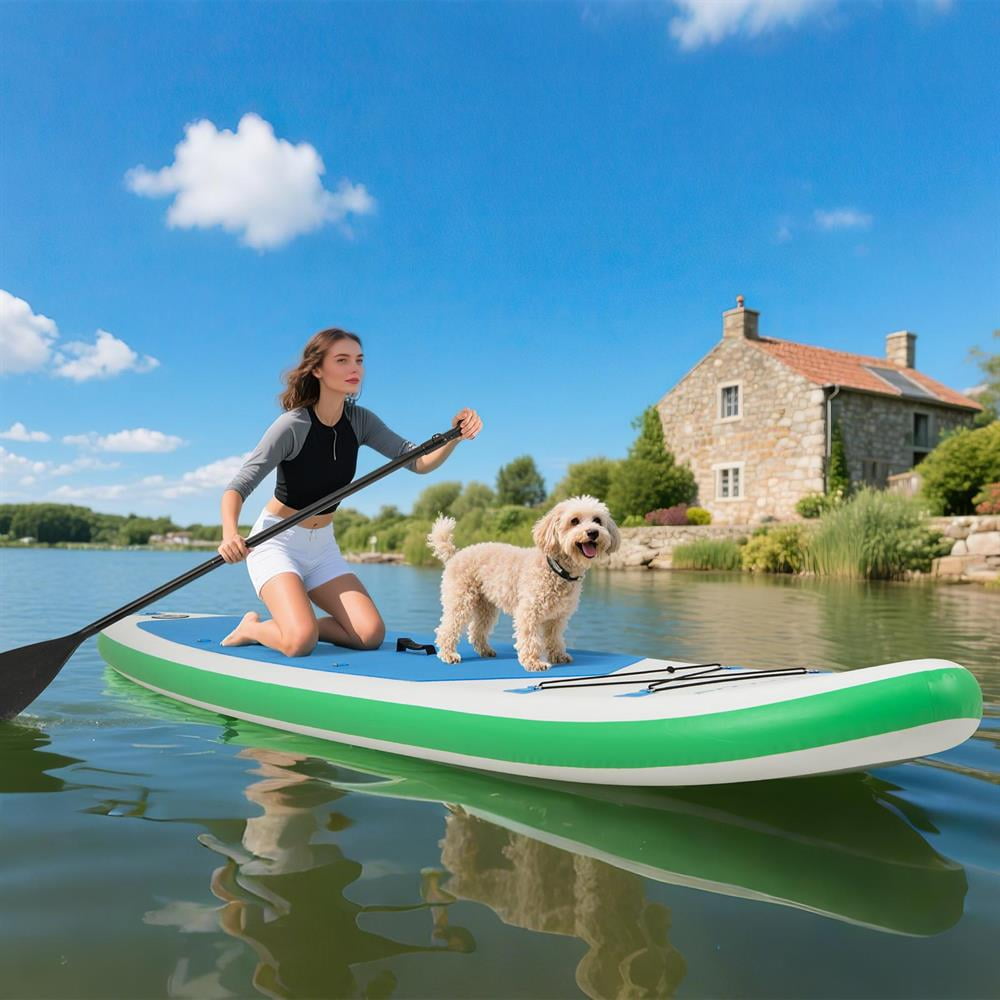 Topcobe 11 Feet Premium SUP Inflatable Stand Up Paddle Board with Accessories and Repair Kit-L, Workout Equipment for Indoor Outdoor