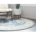 thumbnail image 3 of Unique Loom Salzburg Rug Light Blue/Gray 7' 3" Round Traditional Perfect For Dining Room Entryway Bed Room, 3 of 4