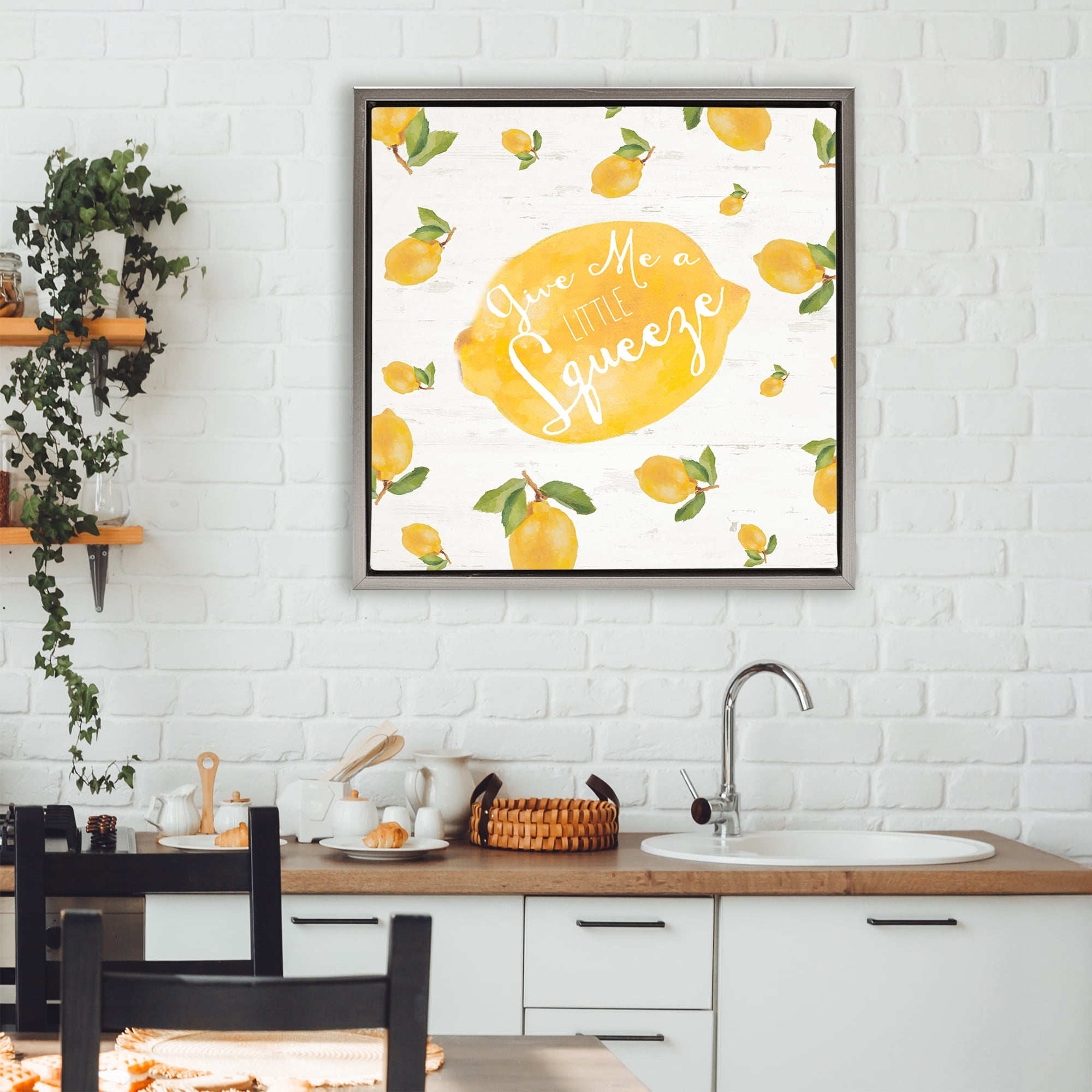 Stupell Industries Give Me A Squeeze Gray Framed Floater Canvas Wall Art, design by Lanie Loreth