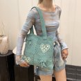 thumbnail image 2 of Bolso Playa Verano Hobo Tejido Con Corazón Compras Informal Gran Capacidad para Mujer, 2 of 9