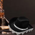 thumbnail image 2 of Sombrero de vaquero con borlas y diamantes de imitación Fernando para caballero negro, 2 of 8