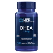 Life Extension DHEA 25 mg – Hormone balance supplement, memory, muscle mass and bone density support, healthy sex drive, gluten-free, non-GMO, 100 capsules