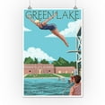 thumbnail image 2 of Seattle, Washington, Green Lake Woman Diving (12x18 Wall Art Poster, Room Decor), 2 of 3