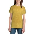 thumbnail image 3 of Wukai Gold Shiny Youth Unisex Short Sleeve T-Shirt for Boys, Girls, Teens, and Kids-Small, 3 of 7