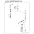 thumbnail image 6 of Kingston Brass KS3708BPL Bel-Air Deck Mount Pot Filler Faucet, Brushed Nickel, 6 of 8
