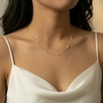 thumbnail image 3 of Mercie Sterling Silver Gold Vermeil Pearl Station Necklace Beaded Chain Design 18 Inch Everyday Wear, 3 of 7