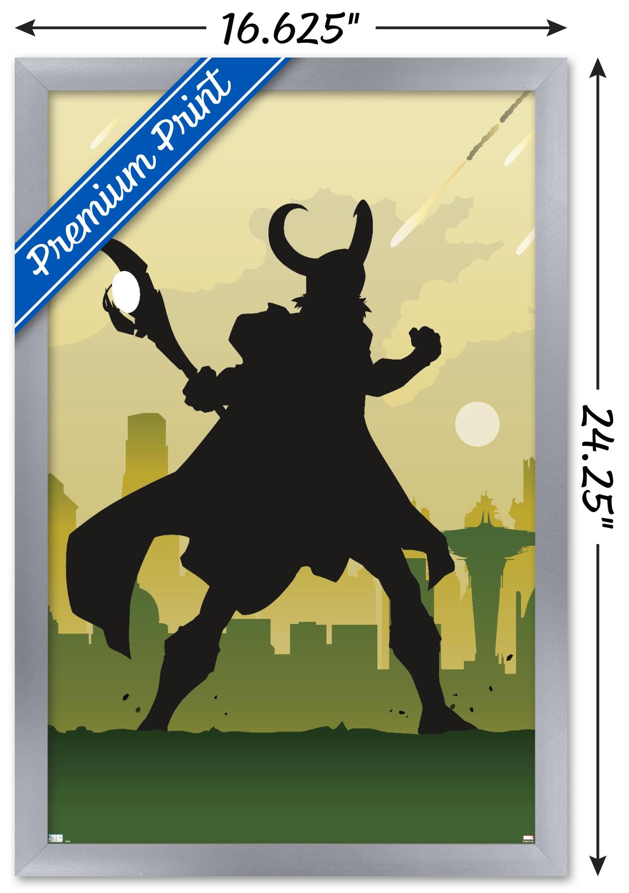 Marvel Comics - Loki - Minimalist Wall Poster, 14.725" x 22.375", Framed