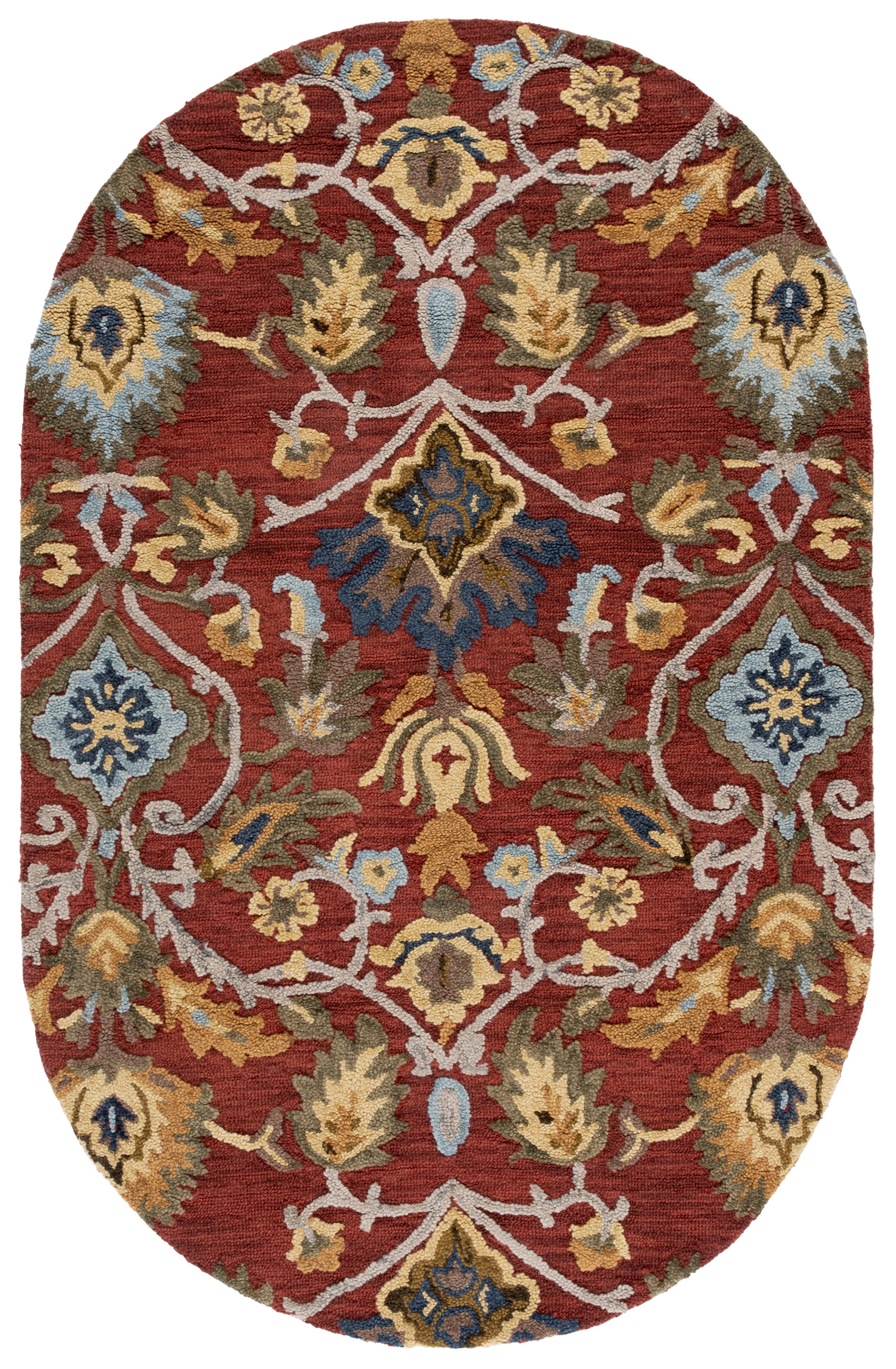 Safavieh Blossom Lennon Floral Wool Area Rug, Red/Multi, 8' x 10' Oval