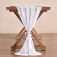 thumbnail image 2 of Chiffon Table Runner 28.4x120.1 Inches Sheer Wedding Runner Romantic Rustic Table Runner for Wedding Party Baby Shower Decorations,White, 2 of 7