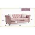 thumbnail image 3 of Raisa Pink Micro Suede Velvet Sofa - Classic Tufted Jeweled Accent for Living Room, 3 of 6