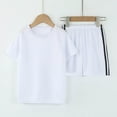 thumbnail image 3 of Zshosam Clothes for Toddler Boys Toddler Baby Boy Summer Outfits Print Short Sleeves T-Shirt+Elastic Shorts Set Clothes Size 5T 6T,(White 5-6 Years), 3 of 6