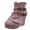 Khaki, variant on Comfortable Boots for Women Round Solid Short Buckle Wedges Women Shoes Toe Retro Keep Warm Color Booties
