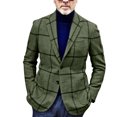 thumbnail image 3 of Chaqueta de traje ANGGREK para hombre a cuadros fibra de poliéster lavado a máquina, 3 of 4
