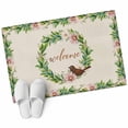 thumbnail image 2 of Spring Botanical 2'x3' Washable Rug, Garden Birds Floral Leaves Rustic Burlap Non-Slip Soft Doormat Area Rugs for Entrance Bathroom Bedsides, Carpet for Kitchen Bedroom, Entryway Floor Mat, 2 of 9