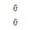 thumbnail image 2 of Qarigey Anillo con diseño de tablero de ajedrez, joyería femenina elegante exquisita, anillos de dedos de colores simples, regalo de Oro rosa talla 8 2piezas, 2 of 6