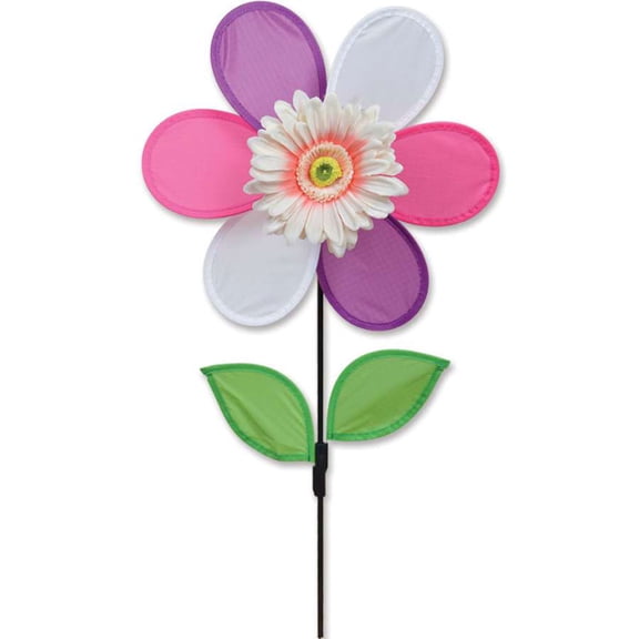 Premier Flower Spinner - Pink Daisy,  Colorful Garden Yard Outdoor Decor, 12 inches