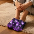 thumbnail image 5 of Psesaysky Slippers for Women Indoor Purple Butterfly Floral Print House Slippers Closed Toe Design Lightweight Sole Bedroom Shoes, Size 9-10, 5 of 7