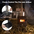 thumbnail image 5 of RedCamp Portable Hot Tent Wood Stove Foldable Camping Stove with 6 Chimney Pipes Front Window Side Racks for Outdoor Heating Cooking Black, 5 of 9