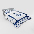 thumbnail image 2 of Ambesonne Anchor Bedding Set 4 Pcs, Grunge Boat Navy Theme, Queen, Dark Blue White, 2 of 2