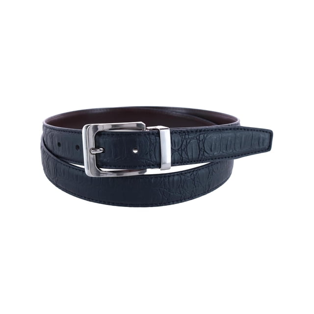 CTM® Ceinture à Boucle à Pince Réversible en Cuir Mat à Imprimé Croco