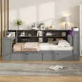 thumbnail image 2 of Platform Bed with Storage Shelves and Charging Station, Full Size, 2 of 21