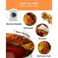 thumbnail image 4 of Fall Thanksgiving Round Tablecloth Autumn Maple Leaves Pumpkin Elastic Edge Fitted Plastic Table Cover,Waterproof Oil Proof for Dinner,Outdoor, Picnic, 45" - 54" Tables Orange Fallen Leaf, 4 of 4