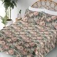 thumbnail image 3 of Ambesonne Flowers Vintage Fitted & Flat Sheet with Shams 4 Pcs Set, Soft Colors Floral, Full, Blush Cadet Blue Cream, 3 of 5