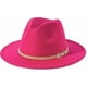 thumbnail image 1 of Women Classic Felt Fedora Wide Brim Hat With Belt Buckle, 1 of 3